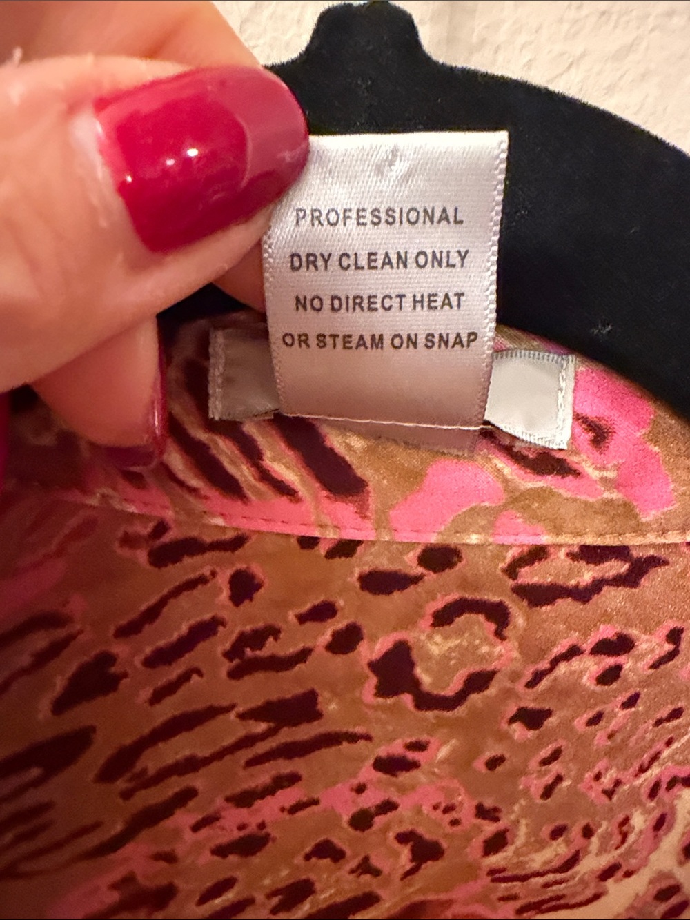 Cache silk Pink and Brown Animal Print Satin snap Button-Down Shirt - Picture 4 of 7